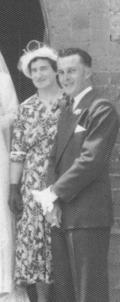 "Molly" Mary Callcott & Son Ian McKenzie Callcott at wedding of Daughter Joan Lois to Ross Adams